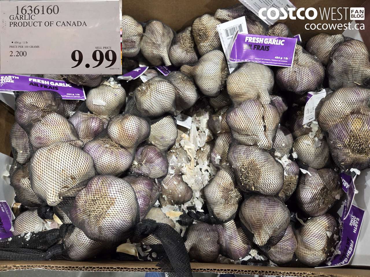 1636160 GARLIC PRODUCT OF CANADA $9.99