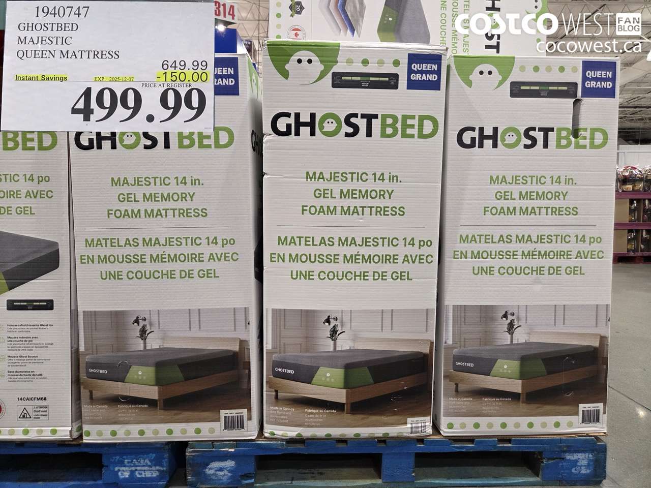 1940747 GHOSTBED MAJESTIC QUEEN MATTRESS ($150.00 INSTANT SAVINGS EXPIRES ON 2025-12-07) $499.99