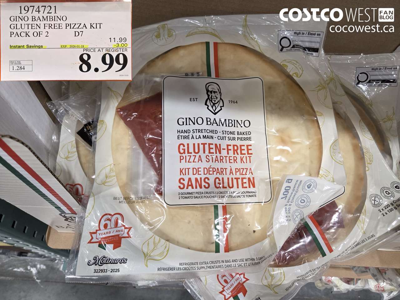 1974721 GINO BAMBINO GLUTEN FREE PIZZA KIT PACK OF 2 ($3.00 INSTANT SAVINGS EXPIRES ON 2026-01-18) $8.99