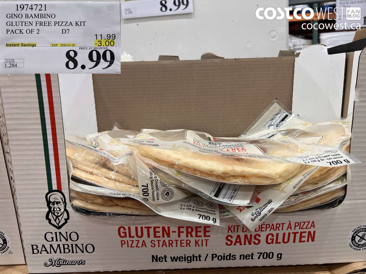 1974721 GINO BAMBINO GLUTEN FREE PIZZA KIT PACK OF 2 ($3.00 INSTANT SAVINGS EXPIRES ON 2026-01-18) $8.99