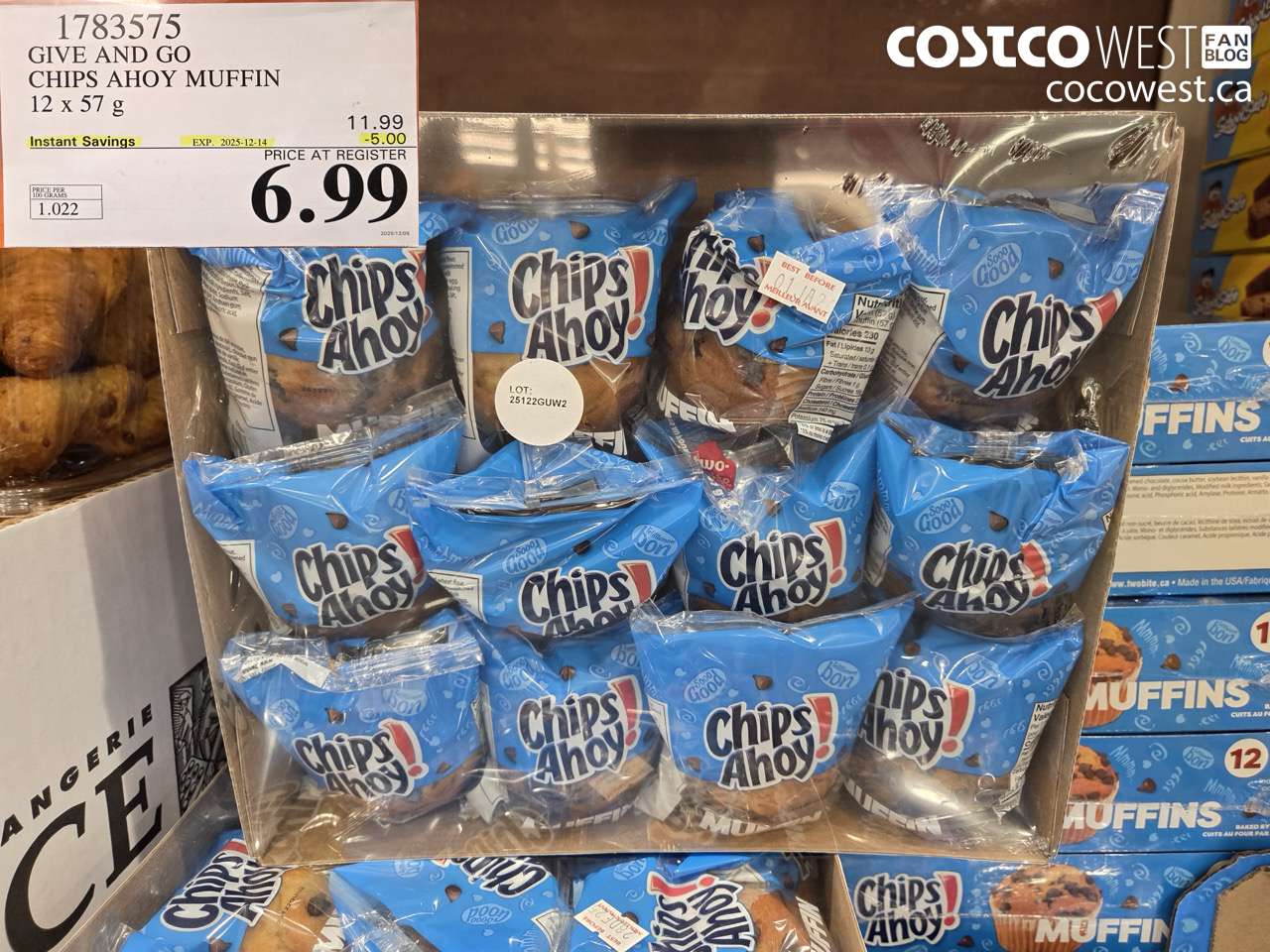 1783575 GIVE AND GO CHIPS AHOY MUFFIN 12 X 57G ($5.00 INSTANT SAVINGS EXPIRES ON 2025-12-14) $6.99