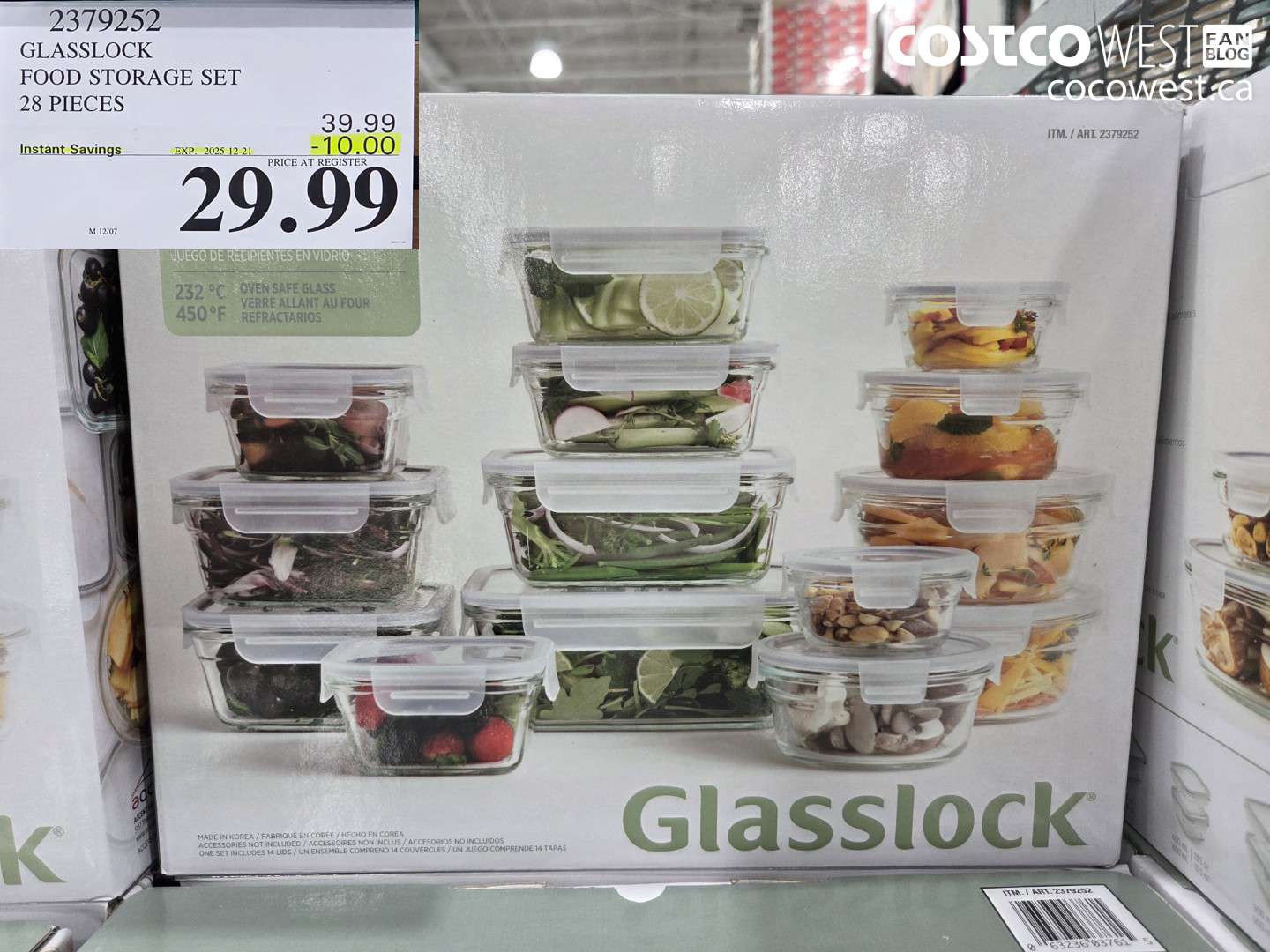 2379252 GLASSLOCK FOOD STORAGE SET 28 PIECES ($10.00 INSTANT SAVINGS EXPIRES ON 2025-12-21) $29.99
