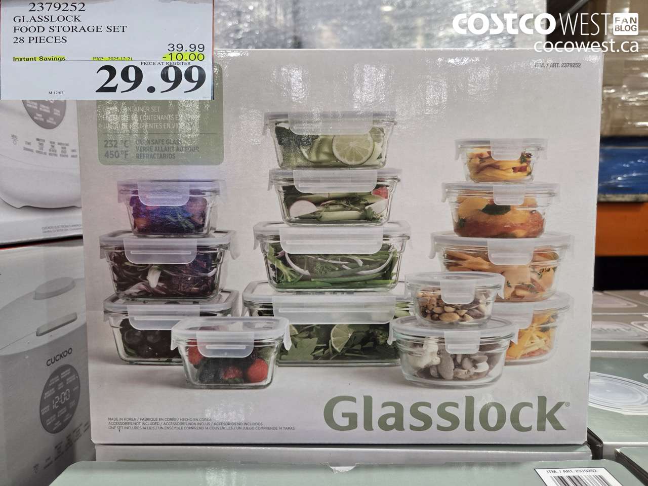 2379252 GLASSLOCK FOOD STORAGE SET 28 PIECES ($10.00 INSTANT SAVINGS EXPIRES ON 2025-12-21) $29.99