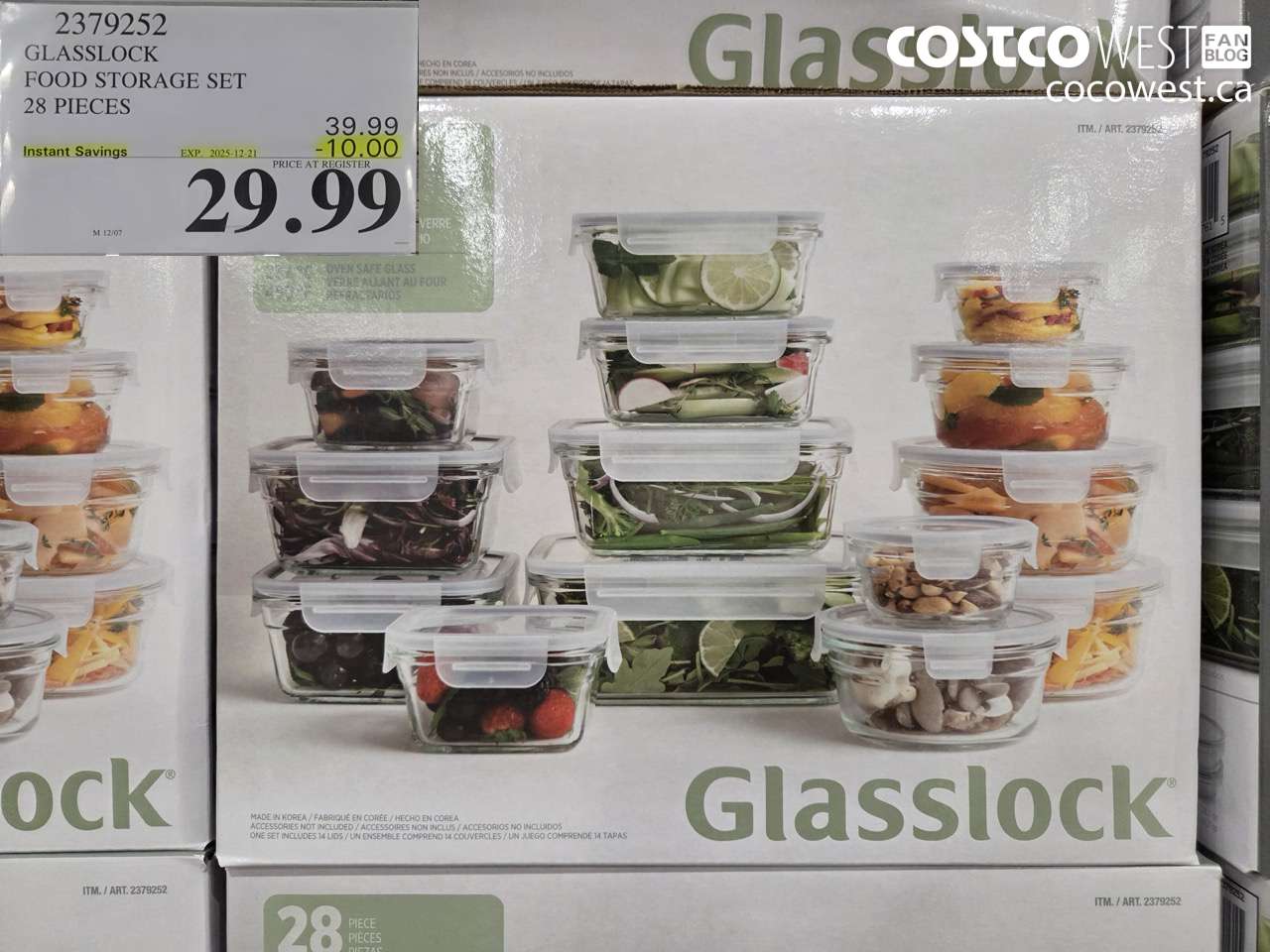 2379252 GLASSLOCK FOOD STORAGE SET 28 PIECES ($10.00 INSTANT SAVINGS EXPIRES ON 2025-12-21) $29.99