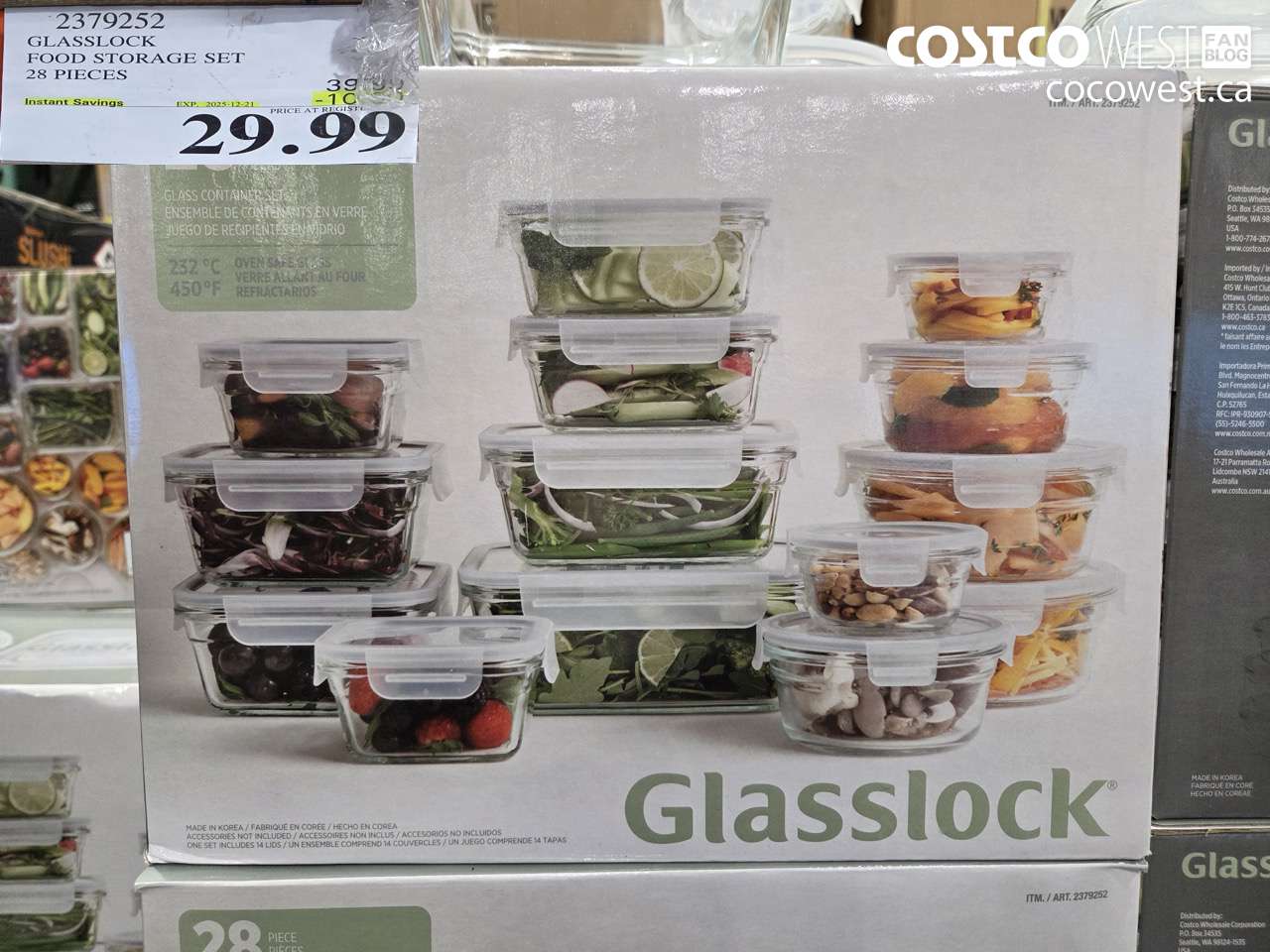 2379252 GLASSLOCK FOOD STORAGE SET 28 PIECES ($10.00 INSTANT SAVINGS EXPIRES ON 2025-12-21) $29.99