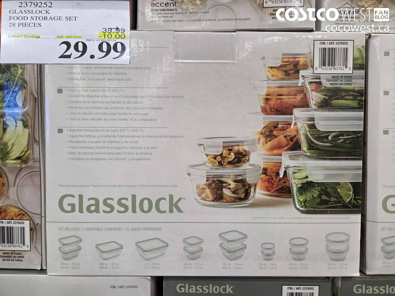 2379252 GLASSLOCK FOOD STORAGE SET 28 PIECES ($10.00 INSTANT SAVINGS EXPIRES ON 2025-12-21) $29.99