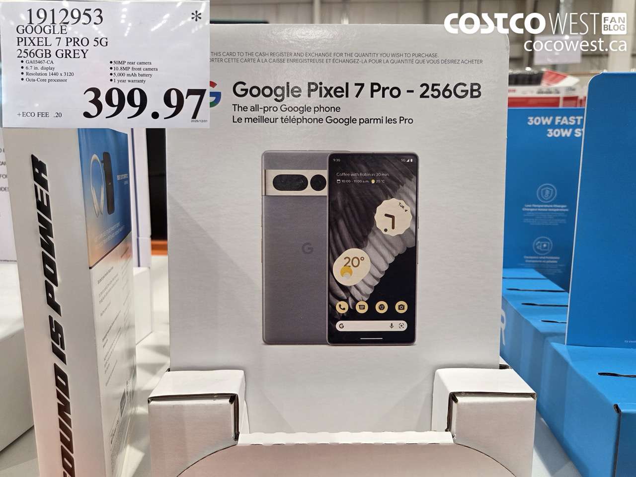 1912953 GOOGLE PIXEL 7 PRO 5G 256GB GREY $399.97