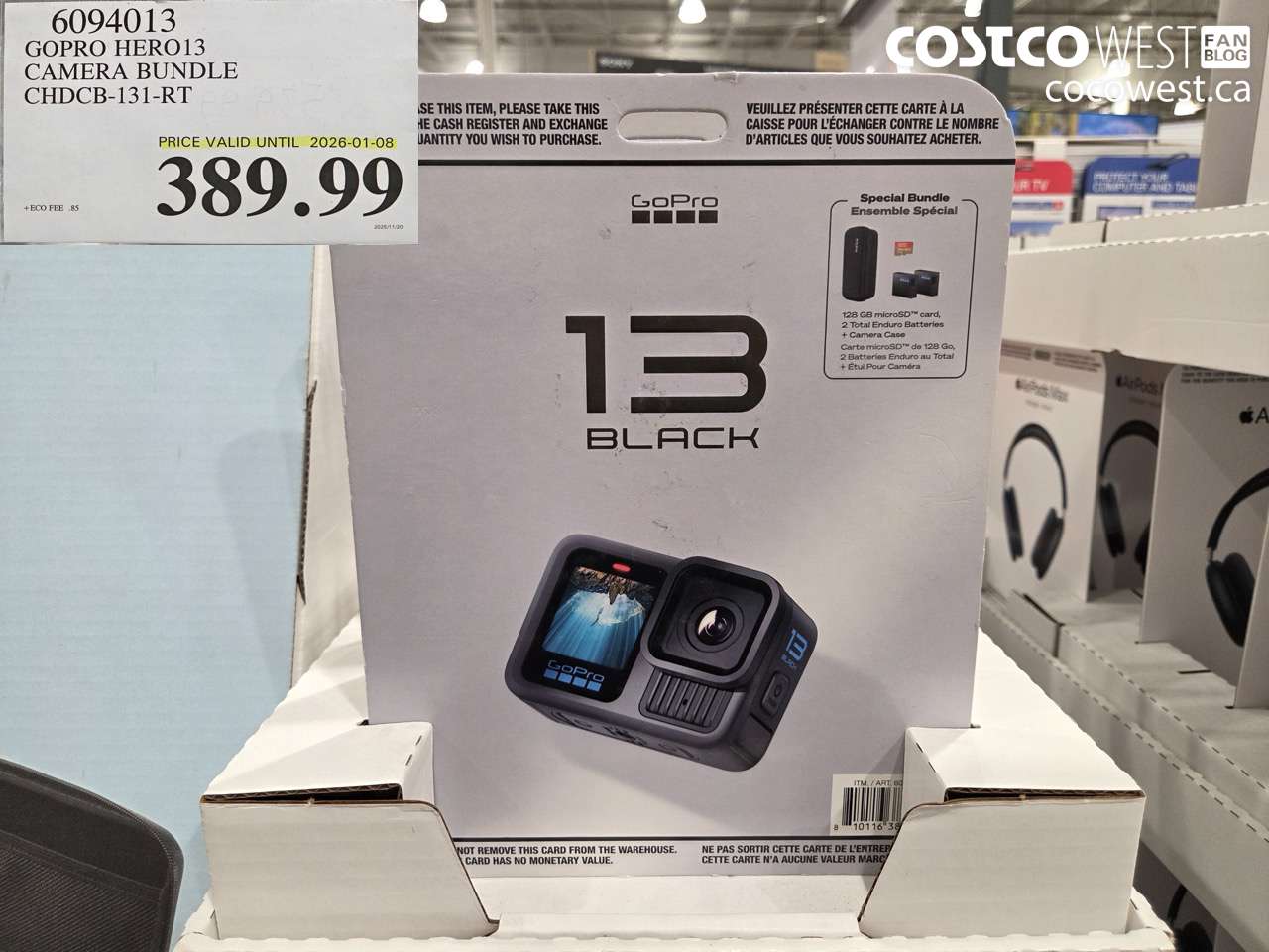 6094013 GOPRO HERO 13 CHDCB-131-RT BUNDLE (EXPIRES ON 2026-01-08) $389.99