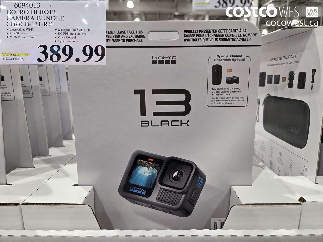 6094013 GOPRO HERO 13 CHDCB-131-RT BUNDLE (EXPIRES ON 2026-01-08) $389.99