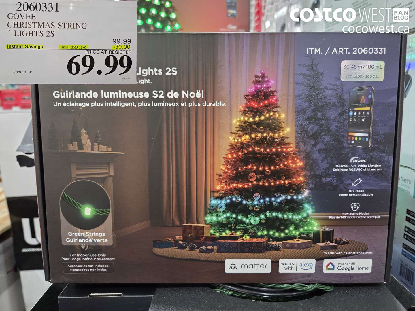 2060331 GOVEE CHRISTMAS STRING LIGHTS 2S ($30.00 INSTANT SAVINGS EXPIRES ON 2025-12-07) $69.99