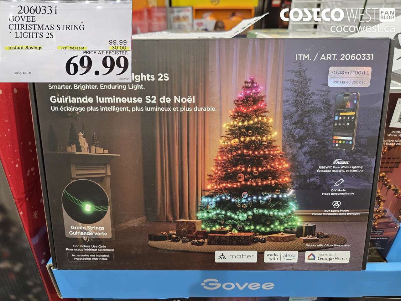 2060331 GOVEE CHRISTMAS STRING LIGHTS 2S ($30.00 INSTANT SAVINGS EXPIRES ON 2025-12-07) $69.99