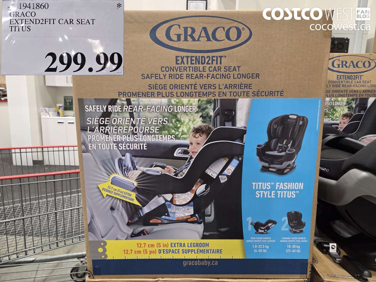 1941860 GRACO EXTEND2FIT CAR SEAT TITUS $299.99