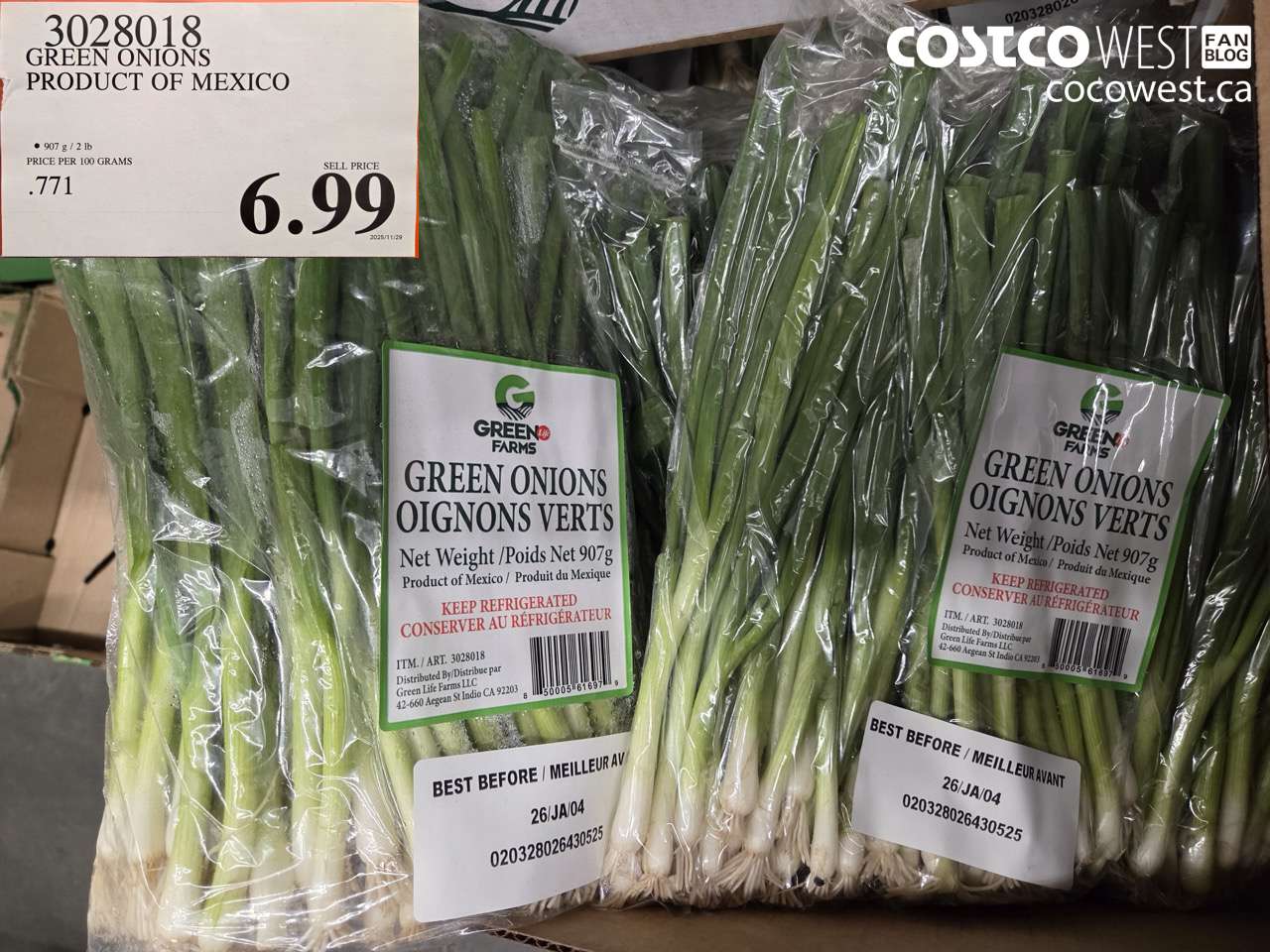 3028018 GREEN ONIONS PRODUCT OF MEXICO $6.99