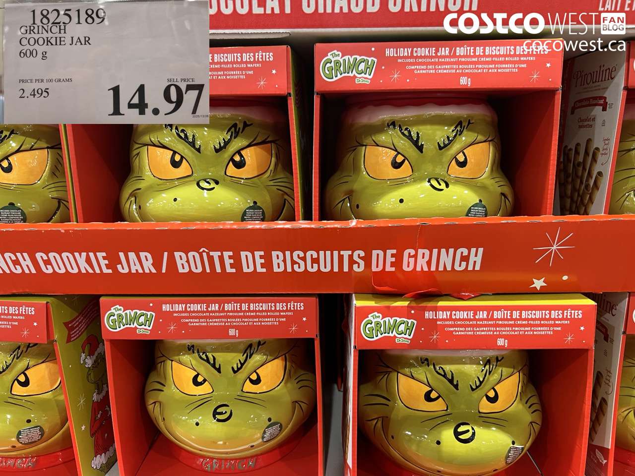 1825189 GRINCH PRAILINE COOKIE JAR 600G $14.97