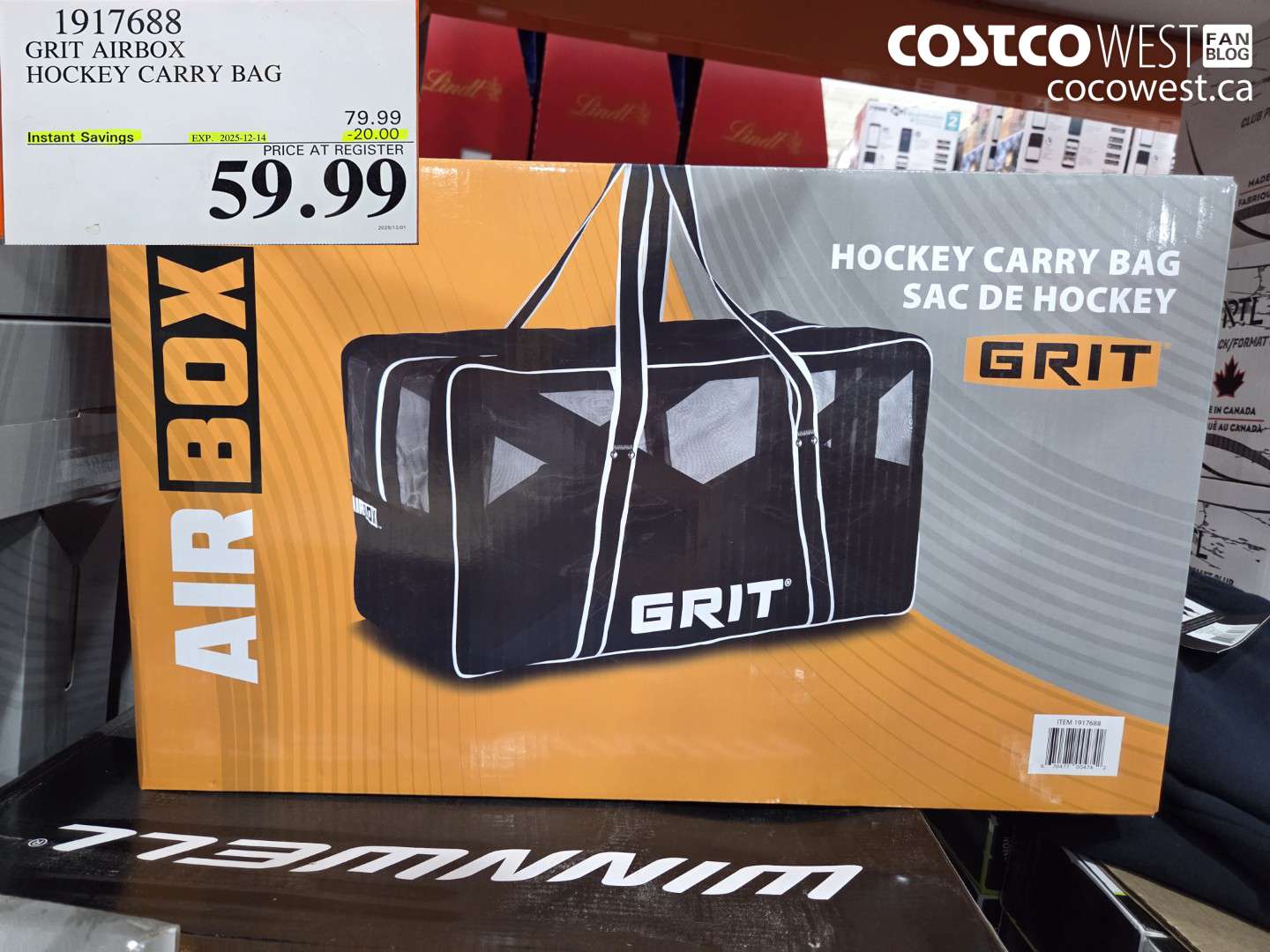 1917688 GRIT AIRBOX HOCKEY CARRY BAG ($20.00 INSTANT SAVINGS EXPIRES ON 2025-12-14) $59.99