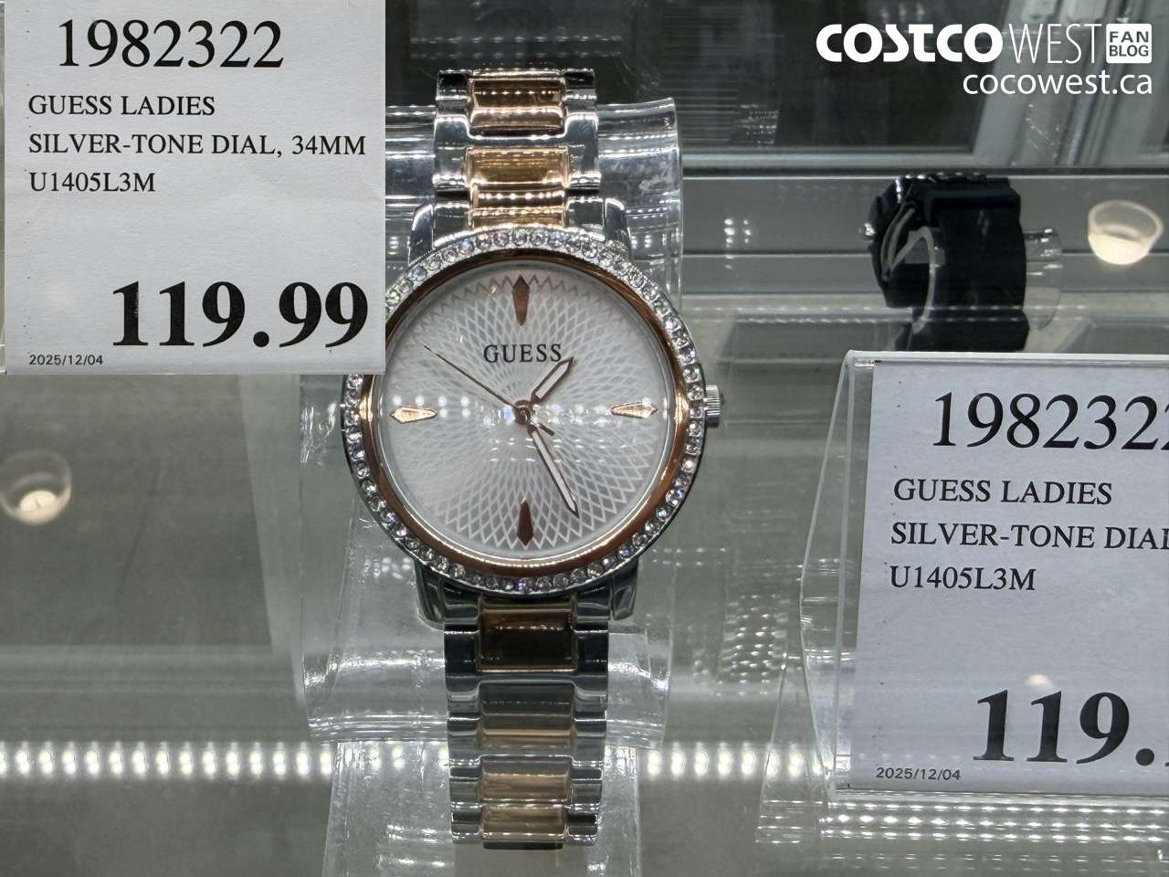 1982322 GUESS LADIES SILVER-TONE DIAL, 34MM U1405L3M $119.99