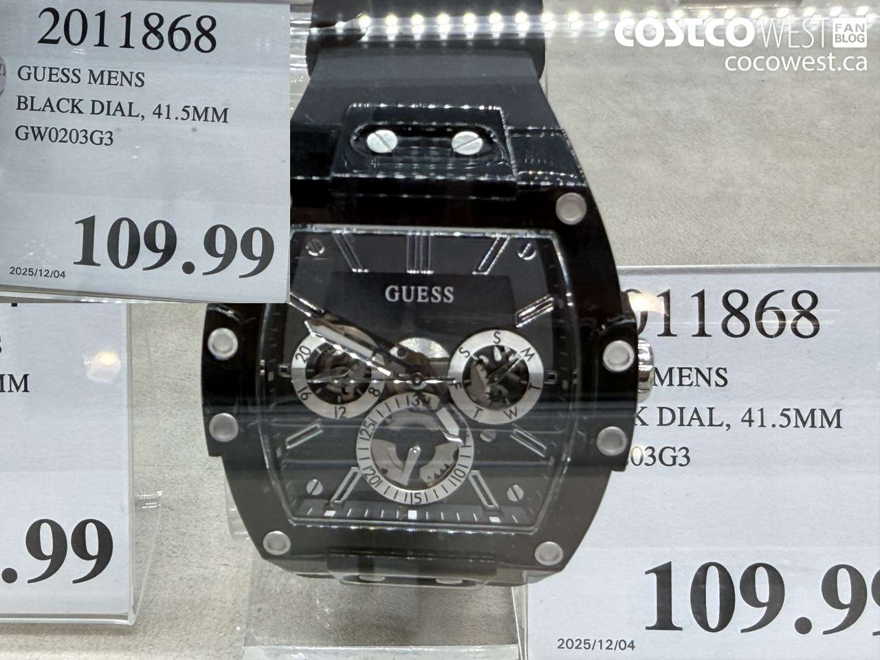 2011868 GUESS MENS BLACK DIAL 41.5MM GW0203G3 $109.99