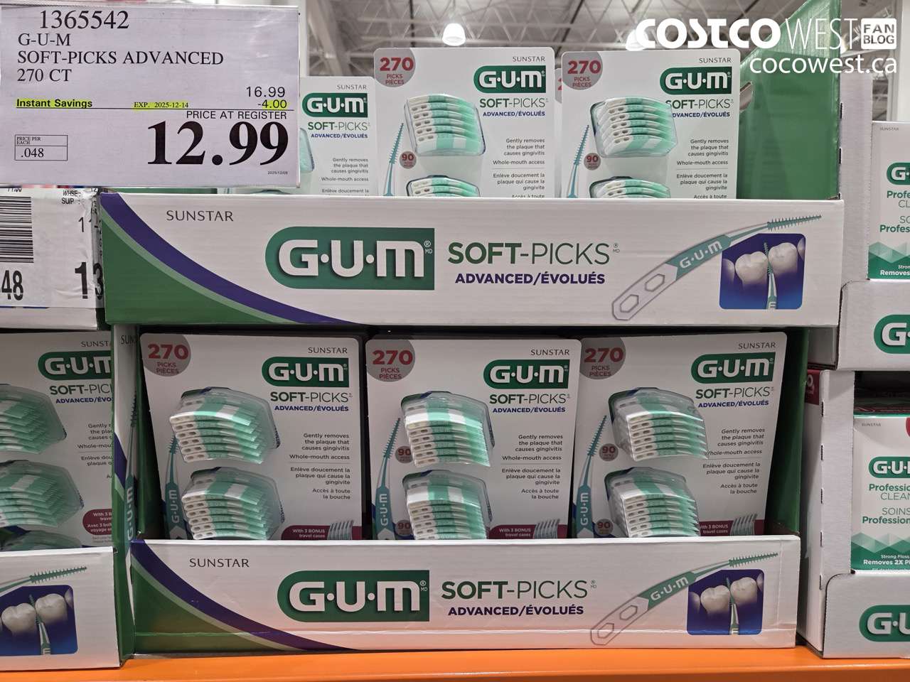 1365542 G-U-M SOFT-PICKS ADVANCED 270 CT ($4.00 INSTANT SAVINGS EXPIRES ON 2025-12-14) $12.99