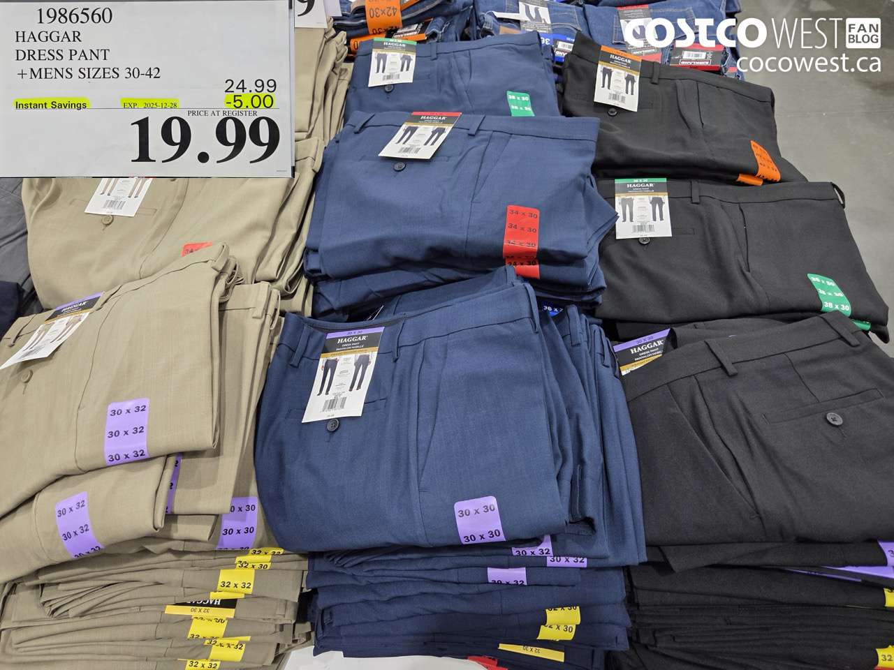 1986560 HAGGAR DRESS PANT MENS SIZES 30-42 ($5.00 INSTANT SAVINGS EXPIRES ON 2025-12-28) $19.99