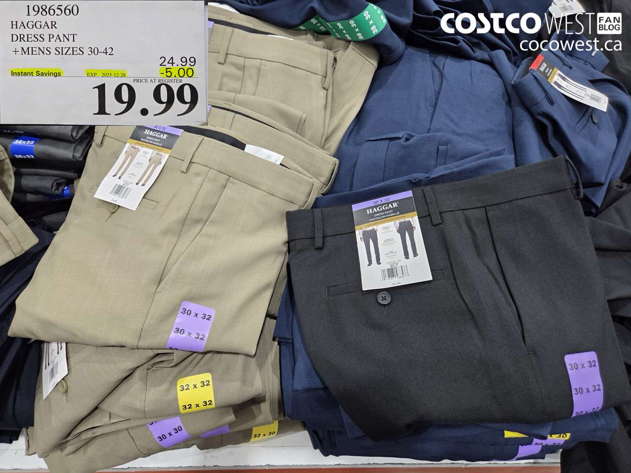 1986560 HAGGAR DRESS PANT MENS SIZES 30-42 ($5.00 INSTANT SAVINGS EXPIRES ON 2025-12-28) $19.99