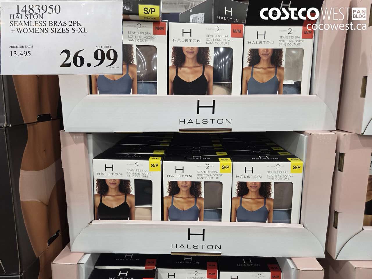 1483950 HALSTON SEAMLESS BRA 2PK LADIES SIZES S-XL $26.99