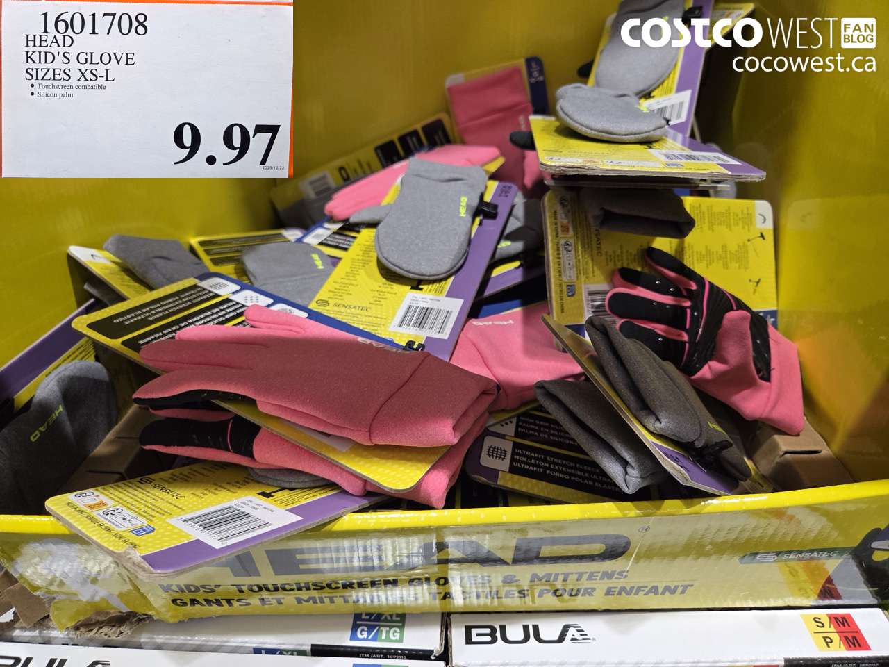 1601708 HEAD KID'S RUNNING GLOVE XS-L $9.97