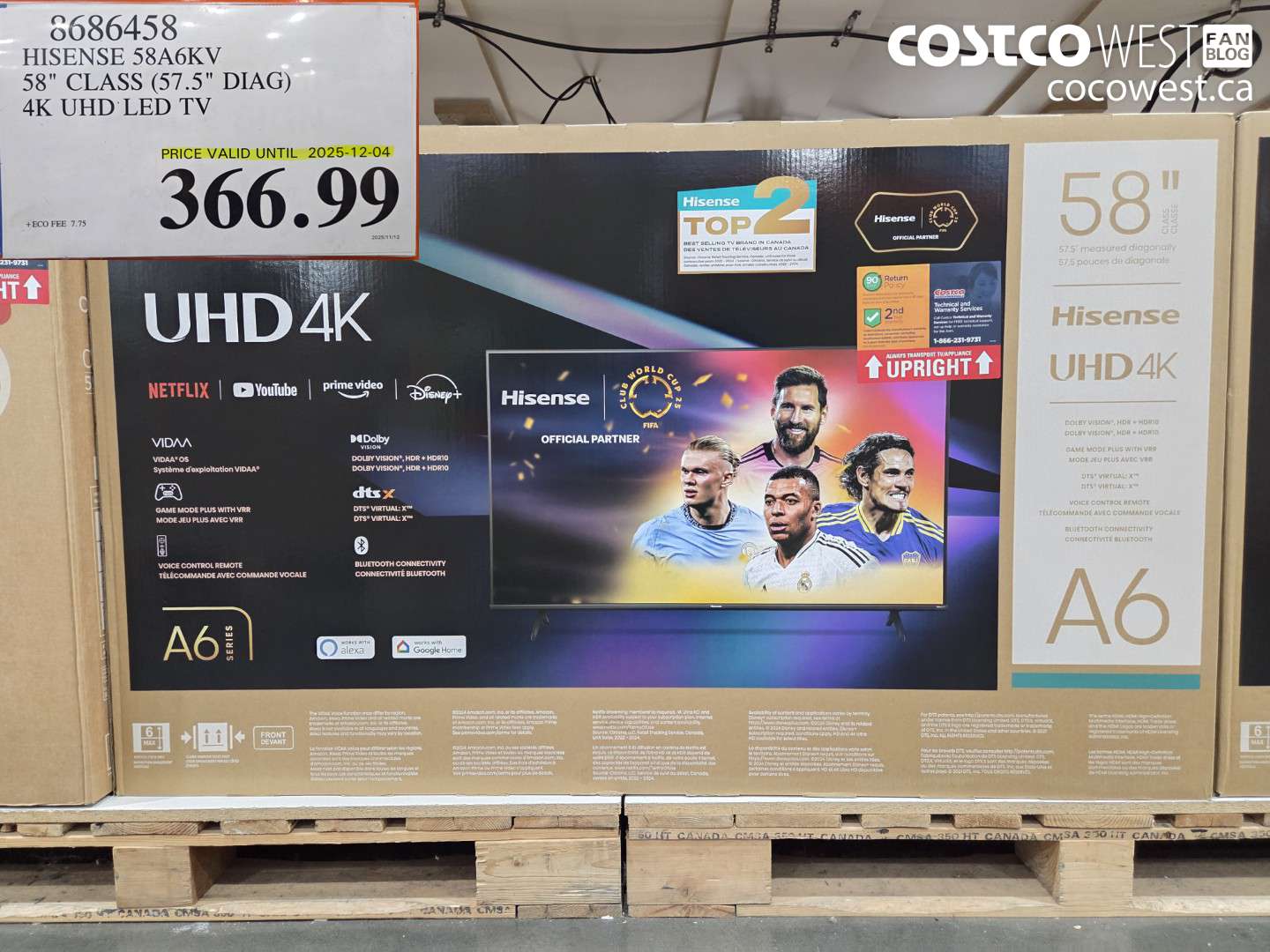 8686458 HISENSE 58A6KV 58