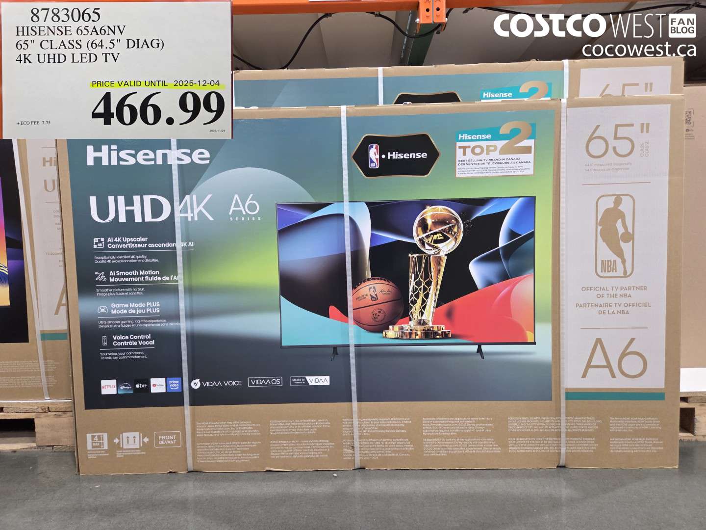 8783065 HISENSE 65A6NV 65