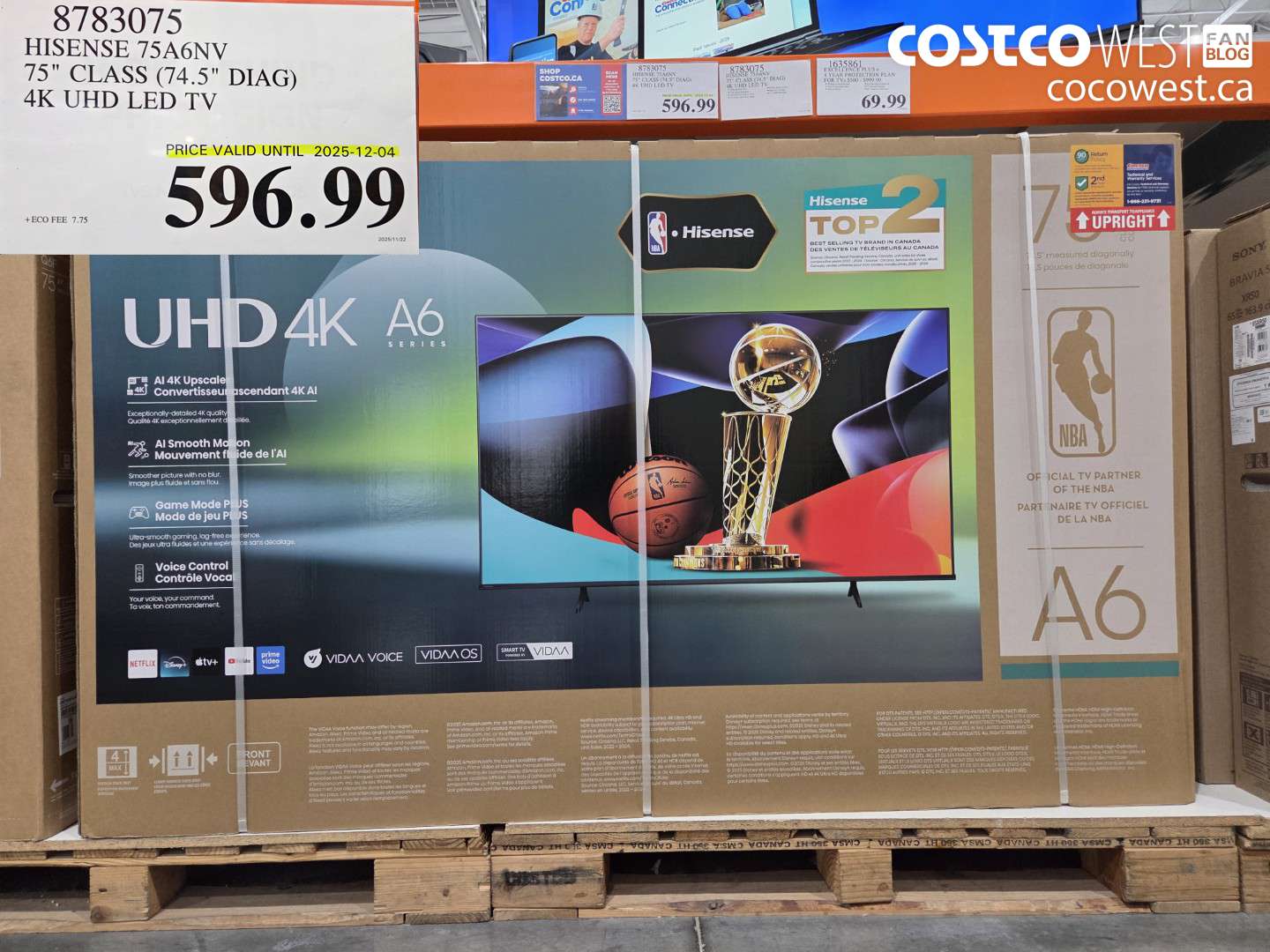 8783075 HISENSE 75A6NV 75