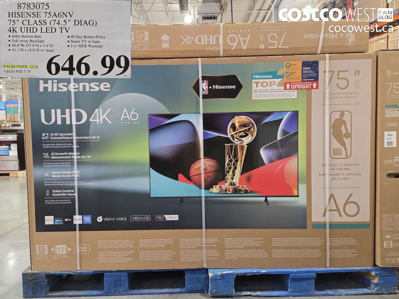 8783075 HISENSE 75A6NV 75