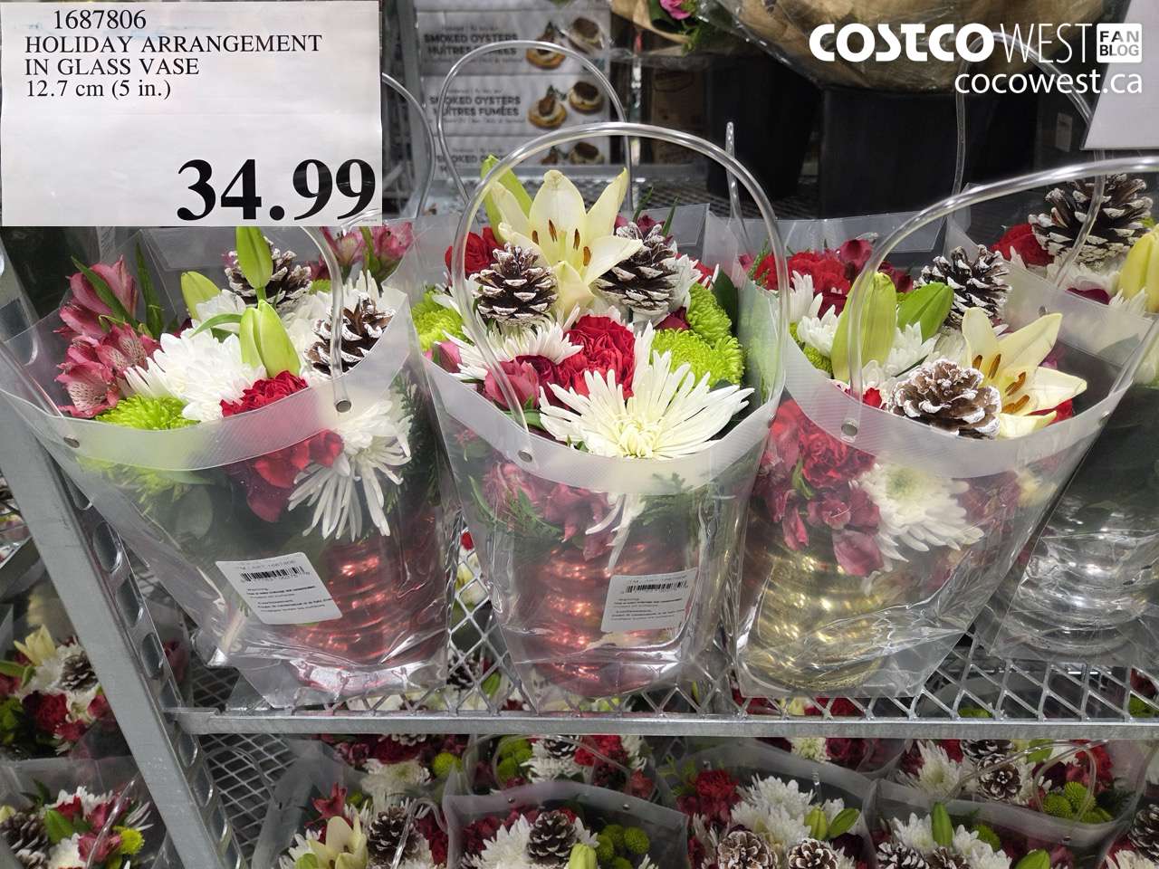 1687806 HOLIDAY ARRANGEMENT IN GLASS VASE 12.7 CM (5 IN.) $34.99