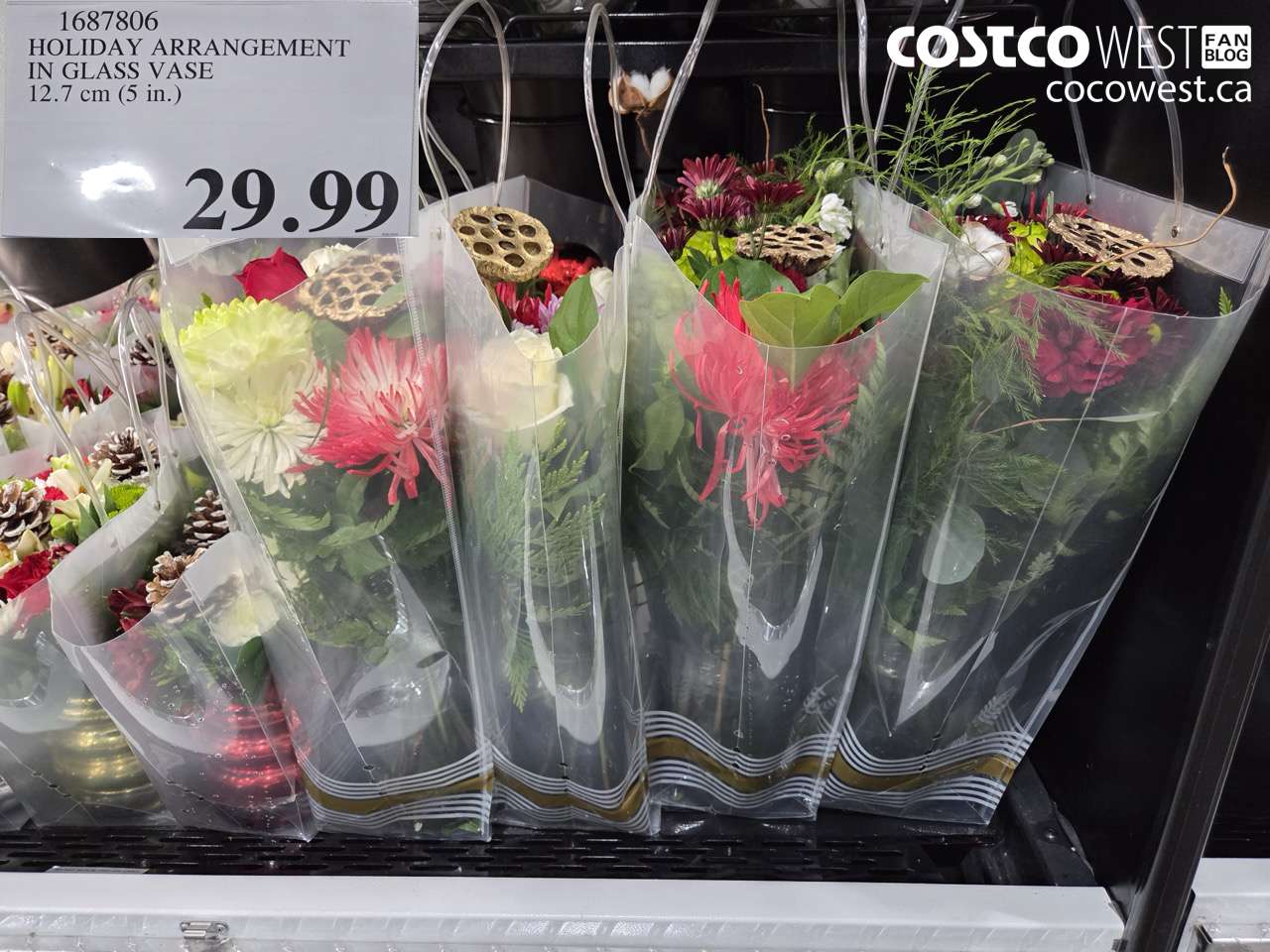 1687806 HOLIDAY ARRANGEMENT IN GLASS VASE 12.7 CM (5 IN.) $29.99