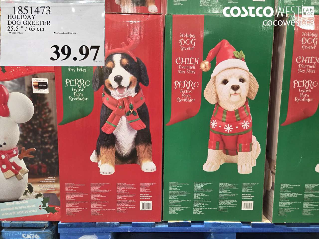 1851473 HOLIDAY DOG GREETER 25.5 