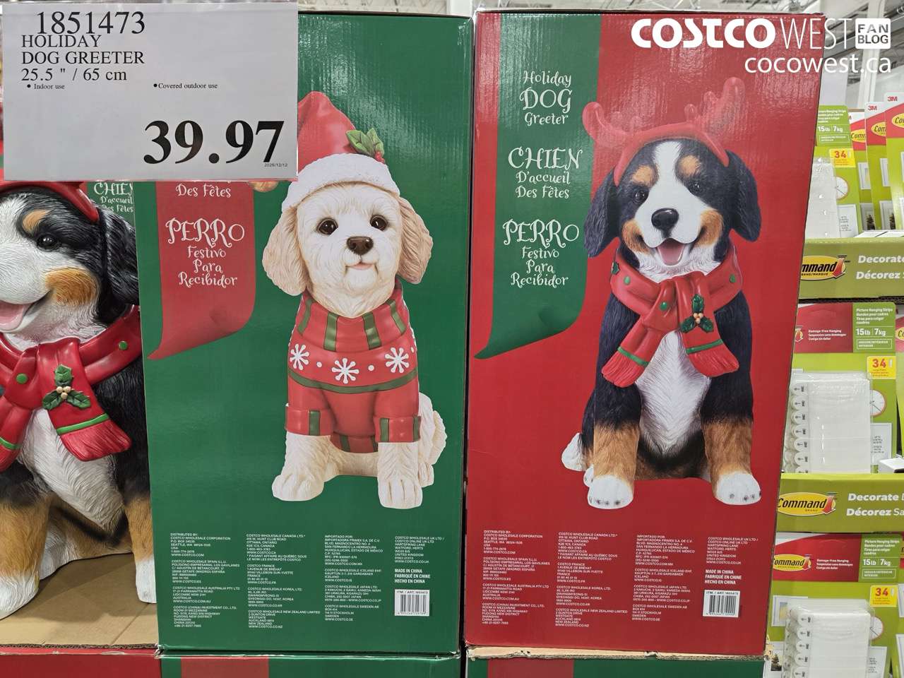 1851473 HOLIDAY DOG GREETER 25.5 