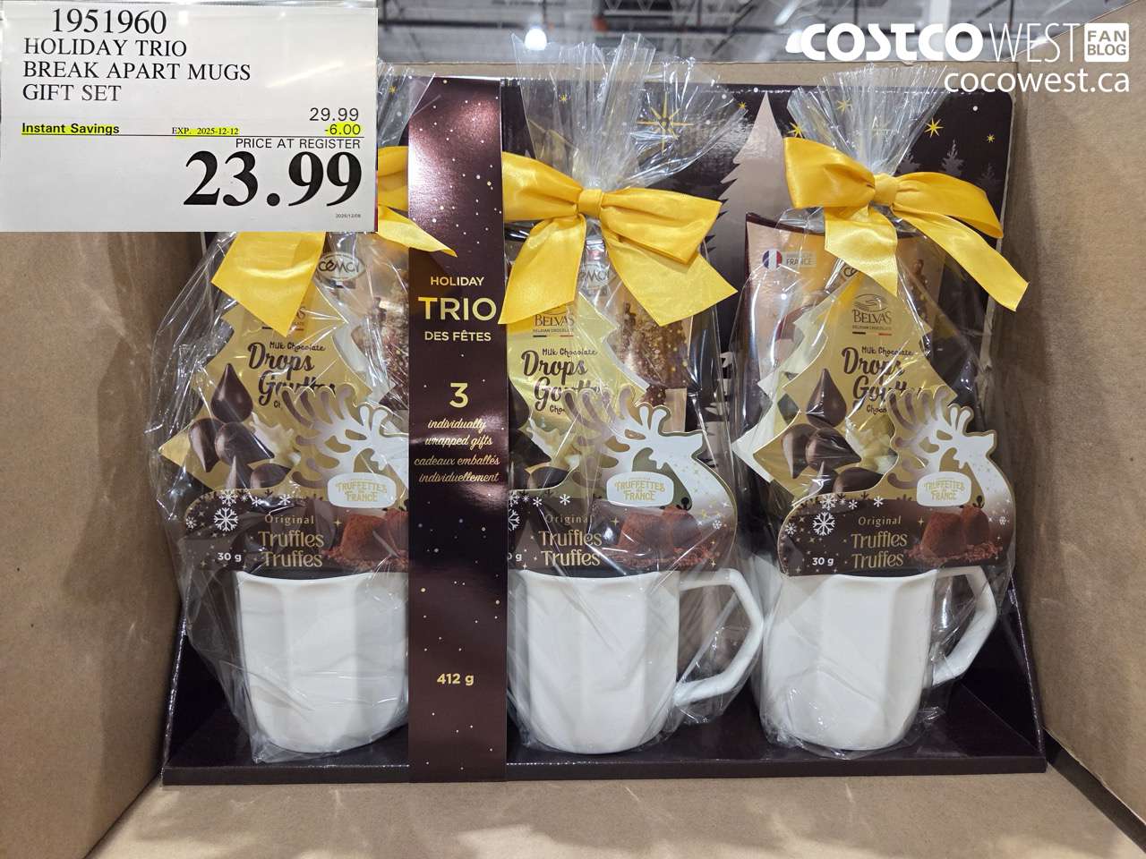 1951960 HOLIDAY TRIO BREAK APART MUGS GIFT SET ($6.00 INSTANT SAVINGS EXPIRES ON 2025-12-12) $23.99