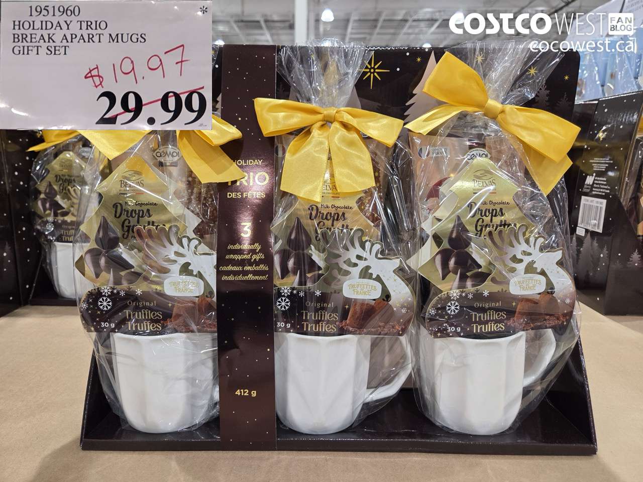 1951960 HOLIDAY TRIO BREAK APART MUGS GIFT SET $19.97