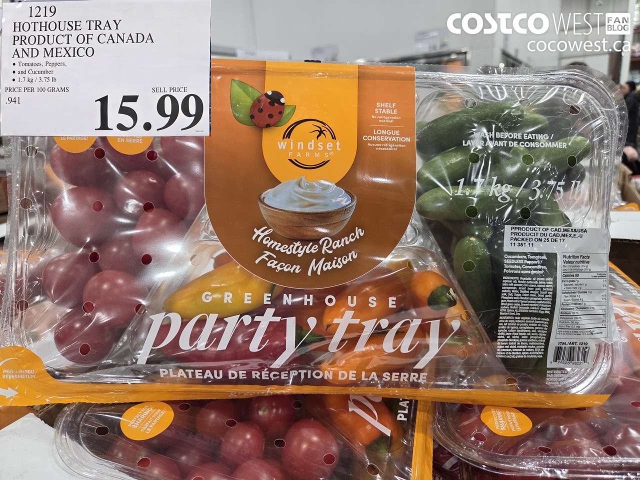 1219 HOTHOUSE TRAY PRODUCT OF CANADA AND MEXICO $15.99