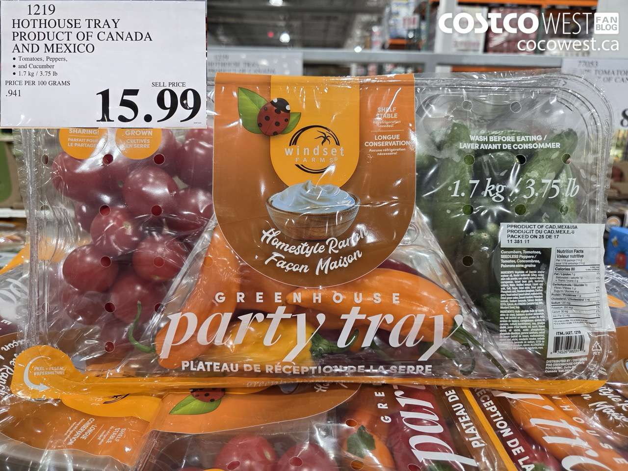 1219 HOTHOUSE TRAY PRODUCT OF CANADA AND MEXICO $15.99