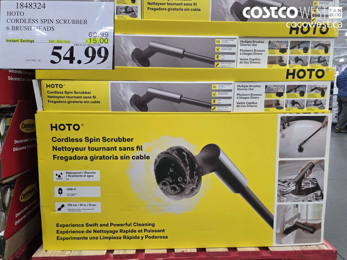 1848324 HOTO CORDLESS SPIN SCRUBBER 6 BRUSH HEADS ($15.00 INSTANT SAVINGS EXPIRES ON 2025-12-02) $54.99