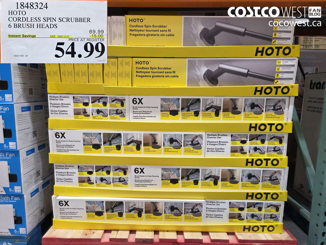 1848324 HOTO CORDLESS SPIN SCRUBBER 6 BRUSH HEADS ($15.00 INSTANT SAVINGS EXPIRES ON 2025-12-07) $54.99