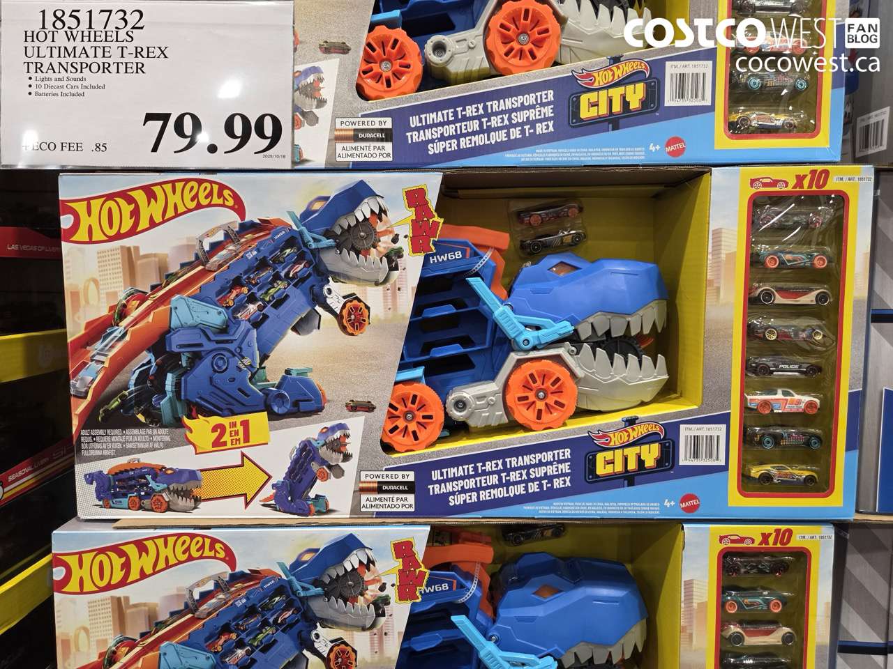 1851732 HOT WHEELS ULTIMATE T-REX TRANSPORTER $79.99