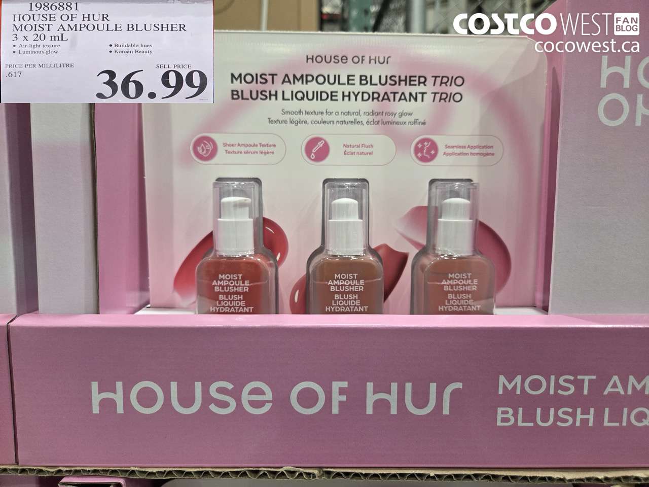 1986881 HOUSE OF HUR MOIST AMPOULE BLUSHER 3 X 20ML $36.99
