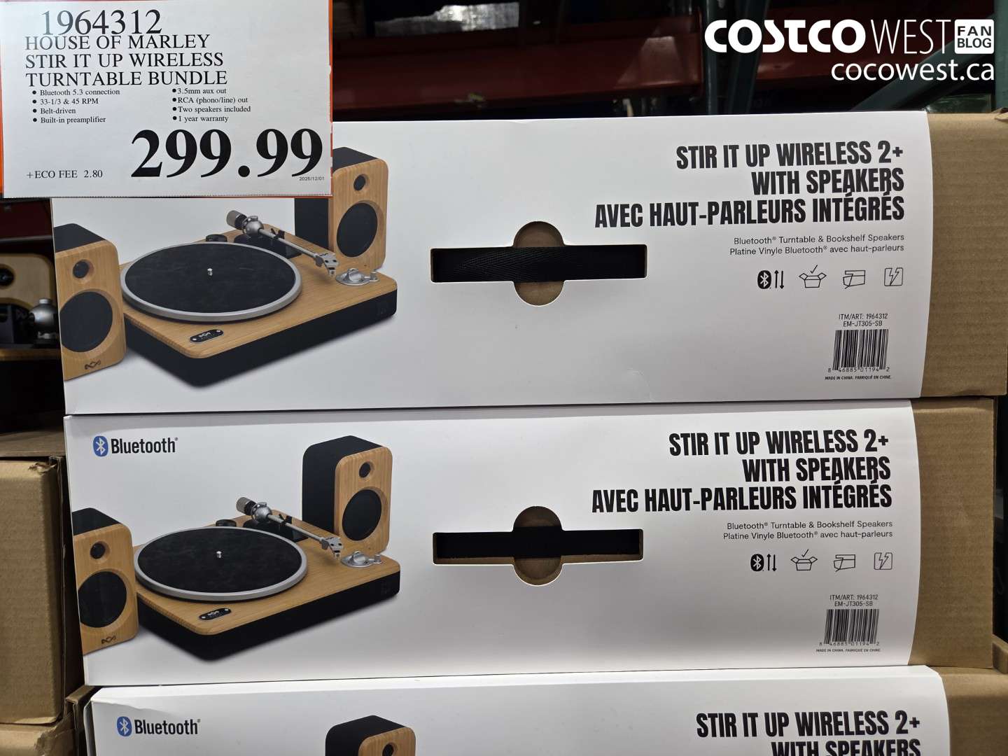 1964312 HOUSE OF MARLEY STIR IT UP WIRELESS TURNTABLE BUNDLE $299.99