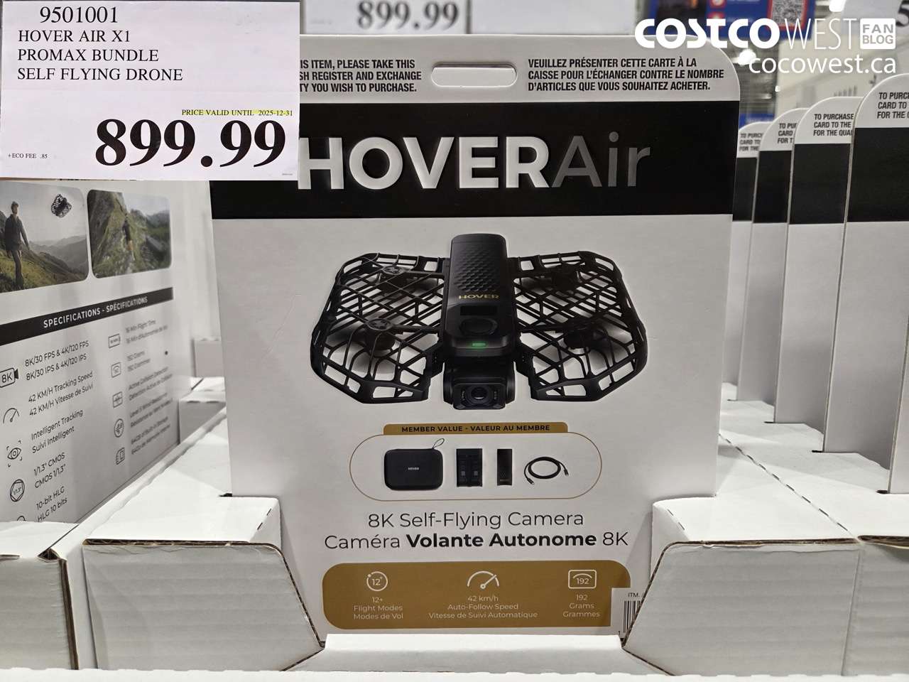 9501001 HOVERAIR X1 PROMAX 8K FLYING ACTION CAM DRONE BUNDLE (EXPIRES ON 2025-12-31) $899.99