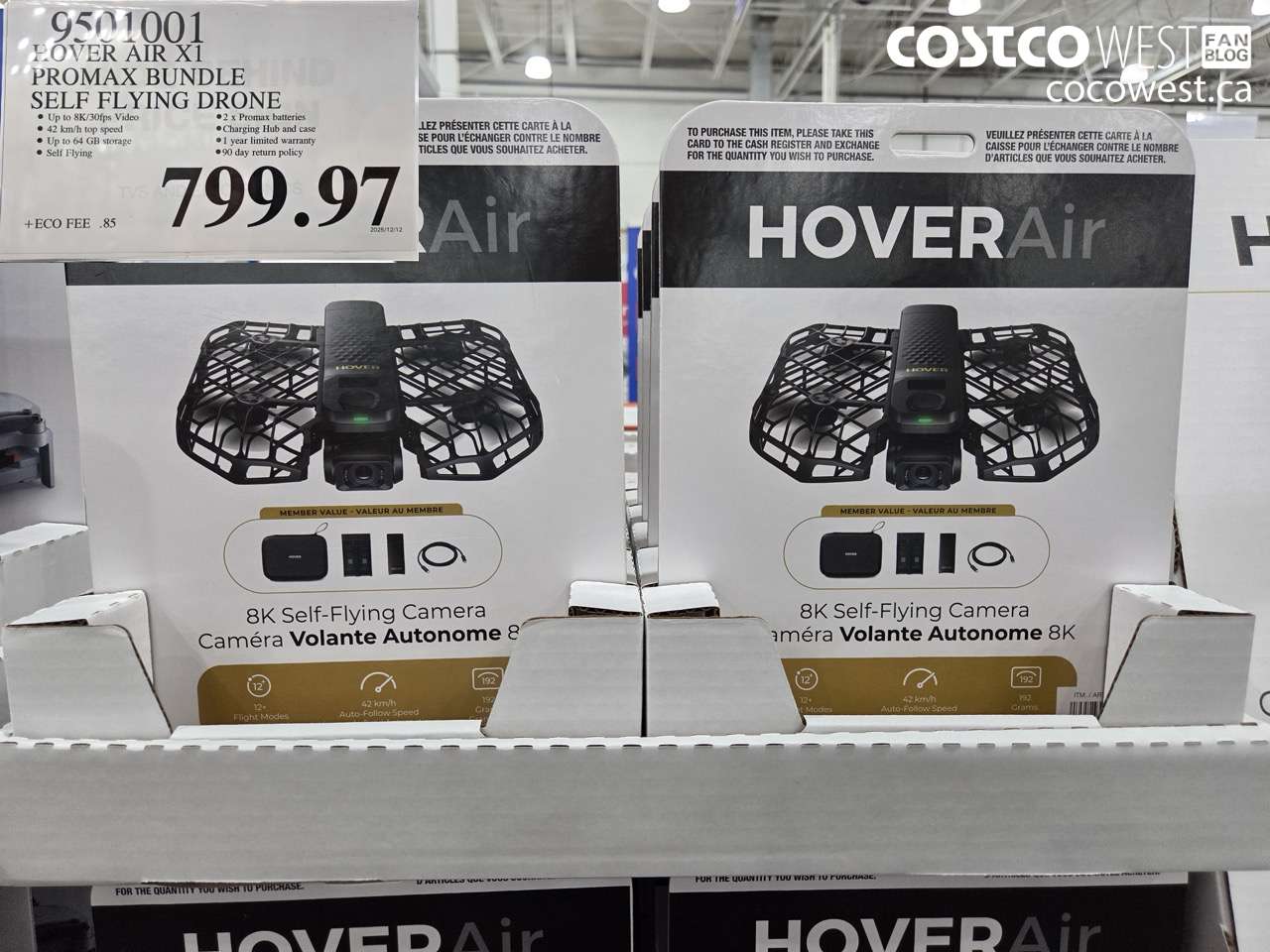 9501001 HOVERAIR X1 PROMAX 8K FLYING ACTION CAM DRONE BUNDLE $799.97