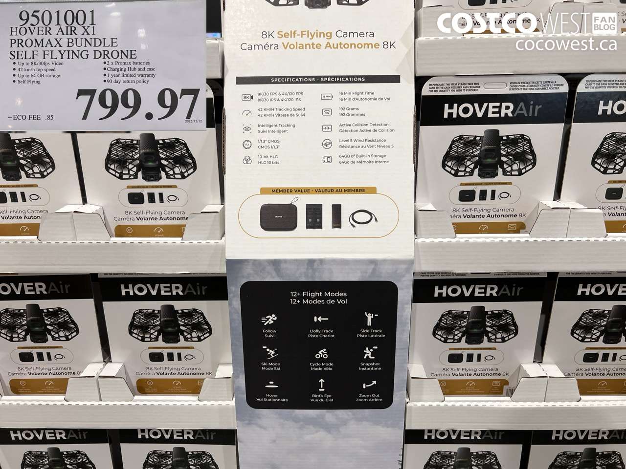 9501001 HOVERAIR X1 PROMAX 8K FLYING ACTION CAM DRONE BUNDLE $799.97