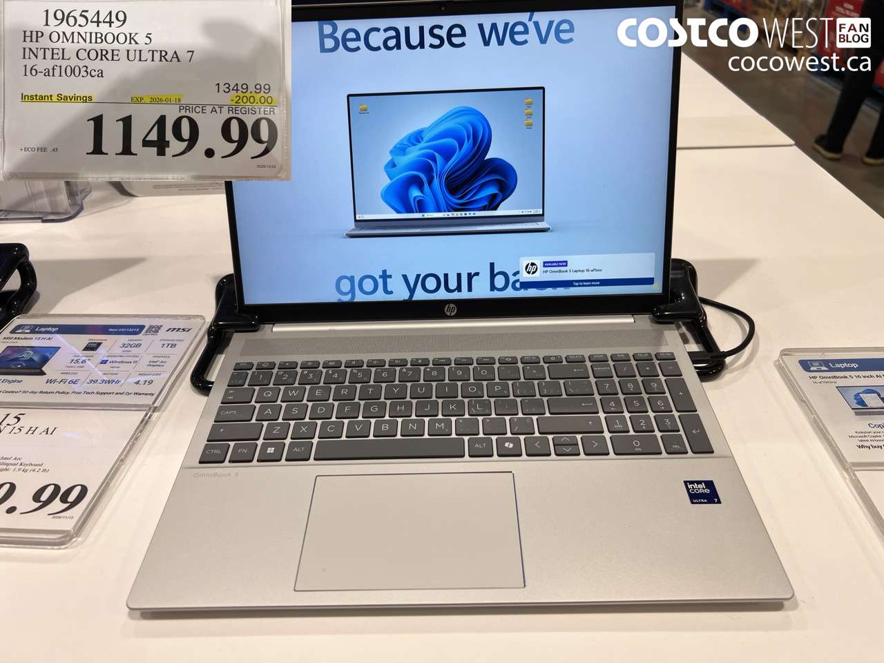 1965449 HP OMNIBOOK 5 INTEL CORE ULTRA 7 16-AF1003CA ($200.00 INSTANT SAVINGS EXPIRES ON 2026-01-18) $1149.99