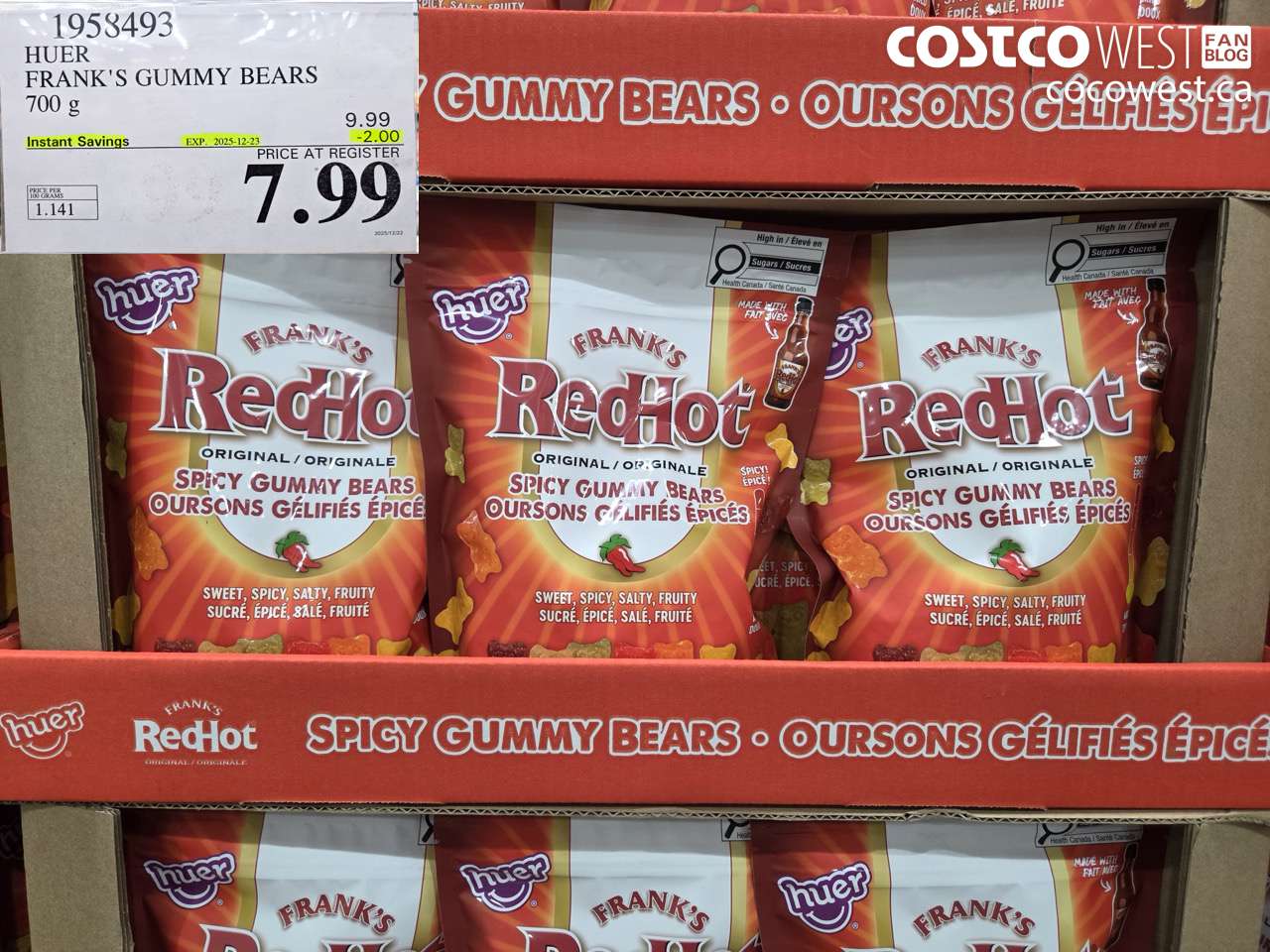 1958493 HUER FRANK'S GUMMY BEARS 700G ($2.00 INSTANT SAVINGS EXPIRES ON 2025-12-23) $7.99