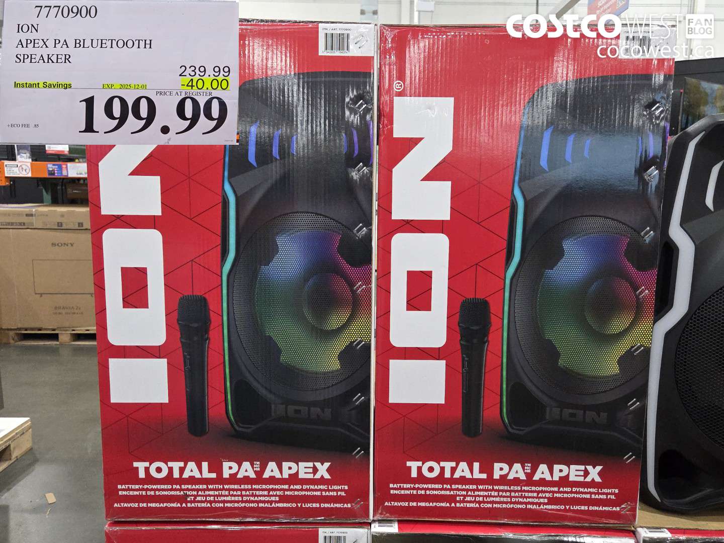 7770900 ION APEX PA BLUETOOTH SPEAKER ($40.00 INSTANT SAVINGS EXPIRES ON 2025-12-01) $199.99