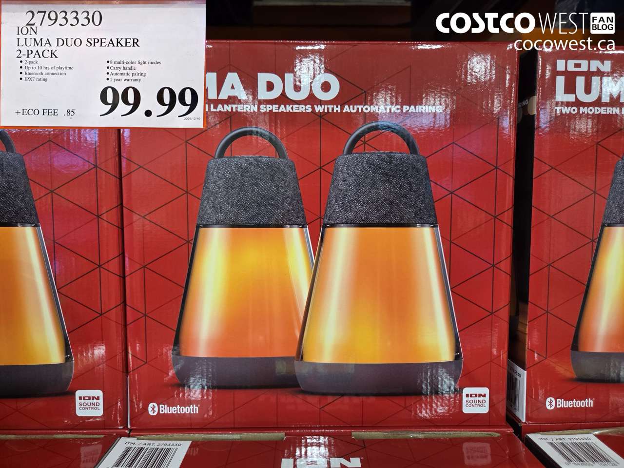 2793330 ION LUMA DUO SPEAKER 2-PACK $99.99